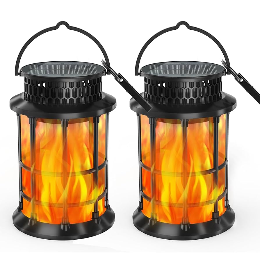 Amazon.com: Upgraded Flickering Flame Solar Lanterns,Solar